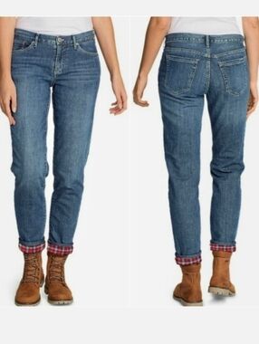 Y2K Eddie Bauer Gorpcore Flannel Lined Jeans size 6